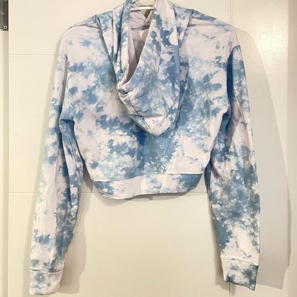 Blue&White Camouflage Patterns Crop Top Hoody. - Picture 2 of 11